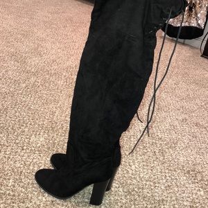 Black knee high boots